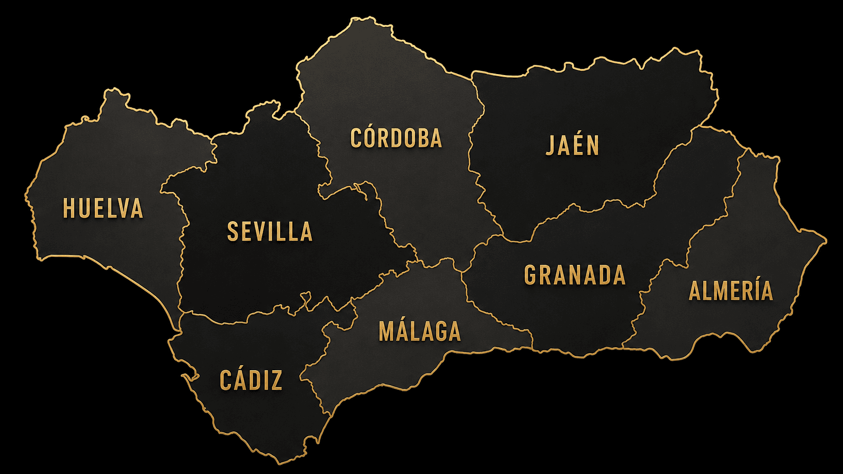 Mapa de Andalucía, zona de cobertura de Brothers Steak Van para eventos